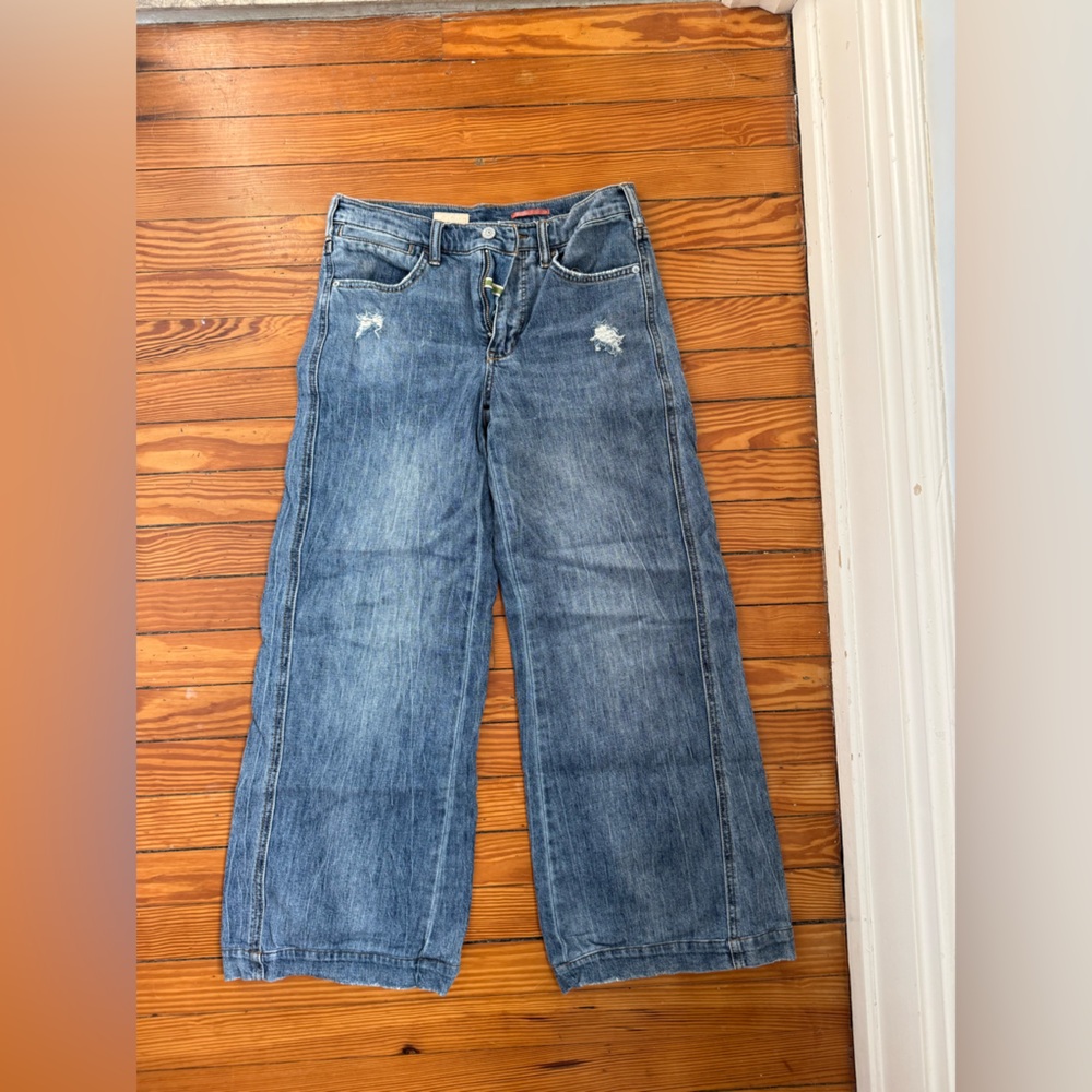 Pilcro mid rise wide leg lightweight jean 27